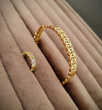 Luxury Stainless Steel Bracelet Ring For Women