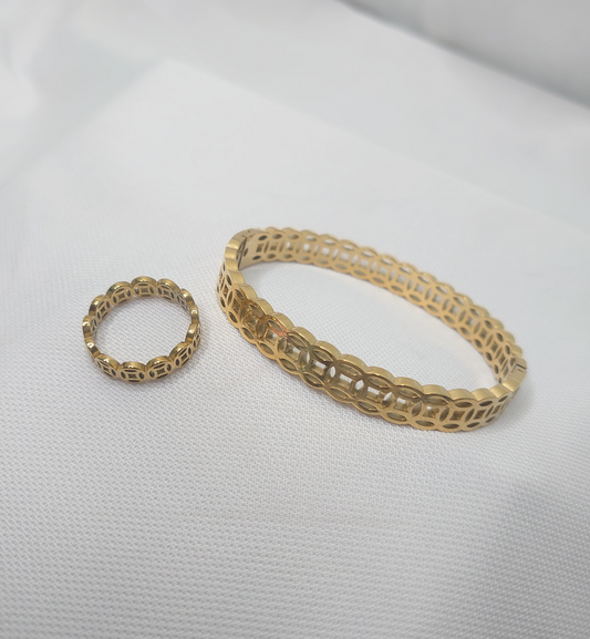 Luxury Stainless Steel Bracelet Ring For Women
